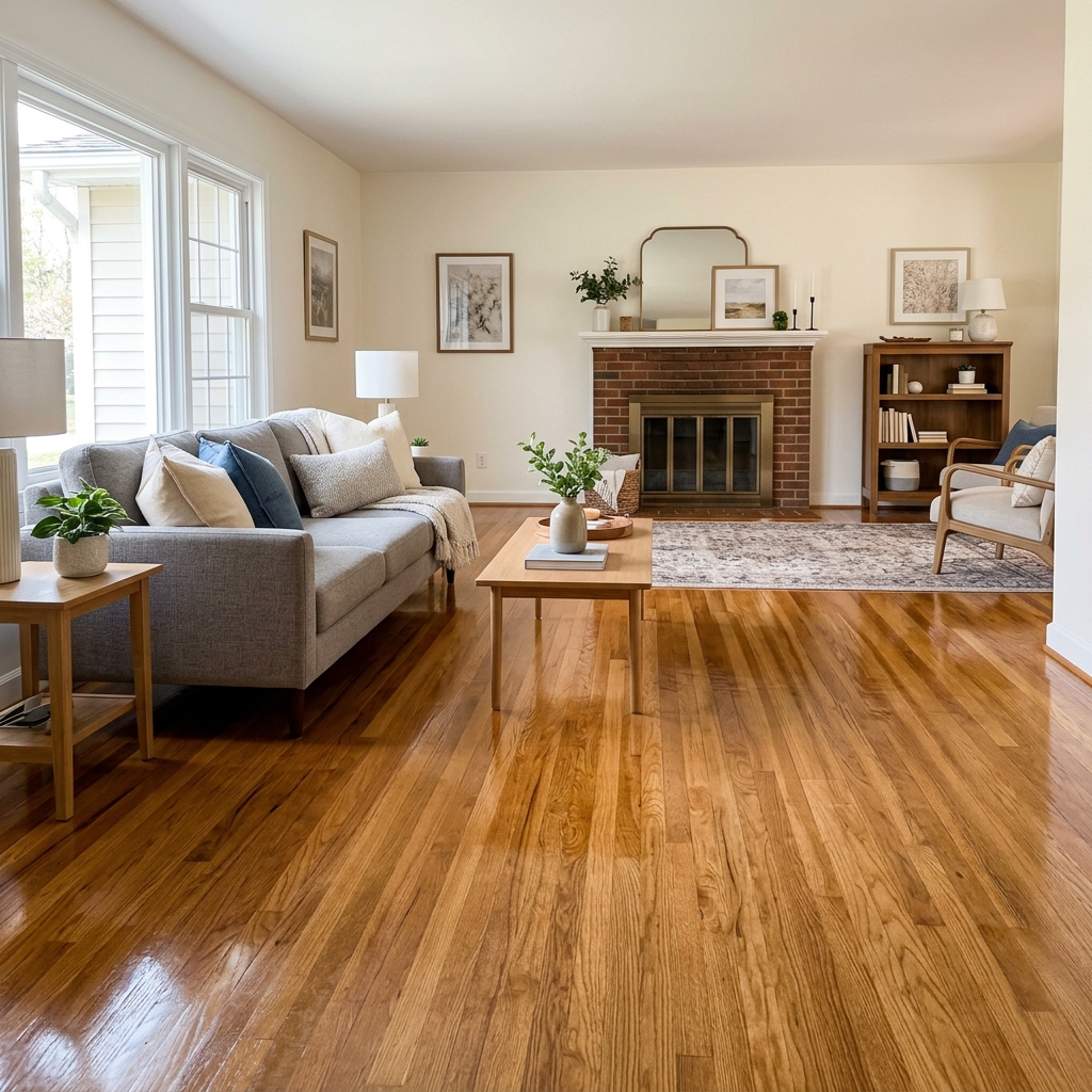 Cluttered living room floor
